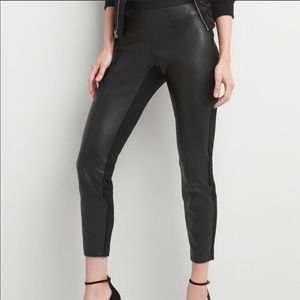 Gap Black Faux Leather Cropped Leggings XL